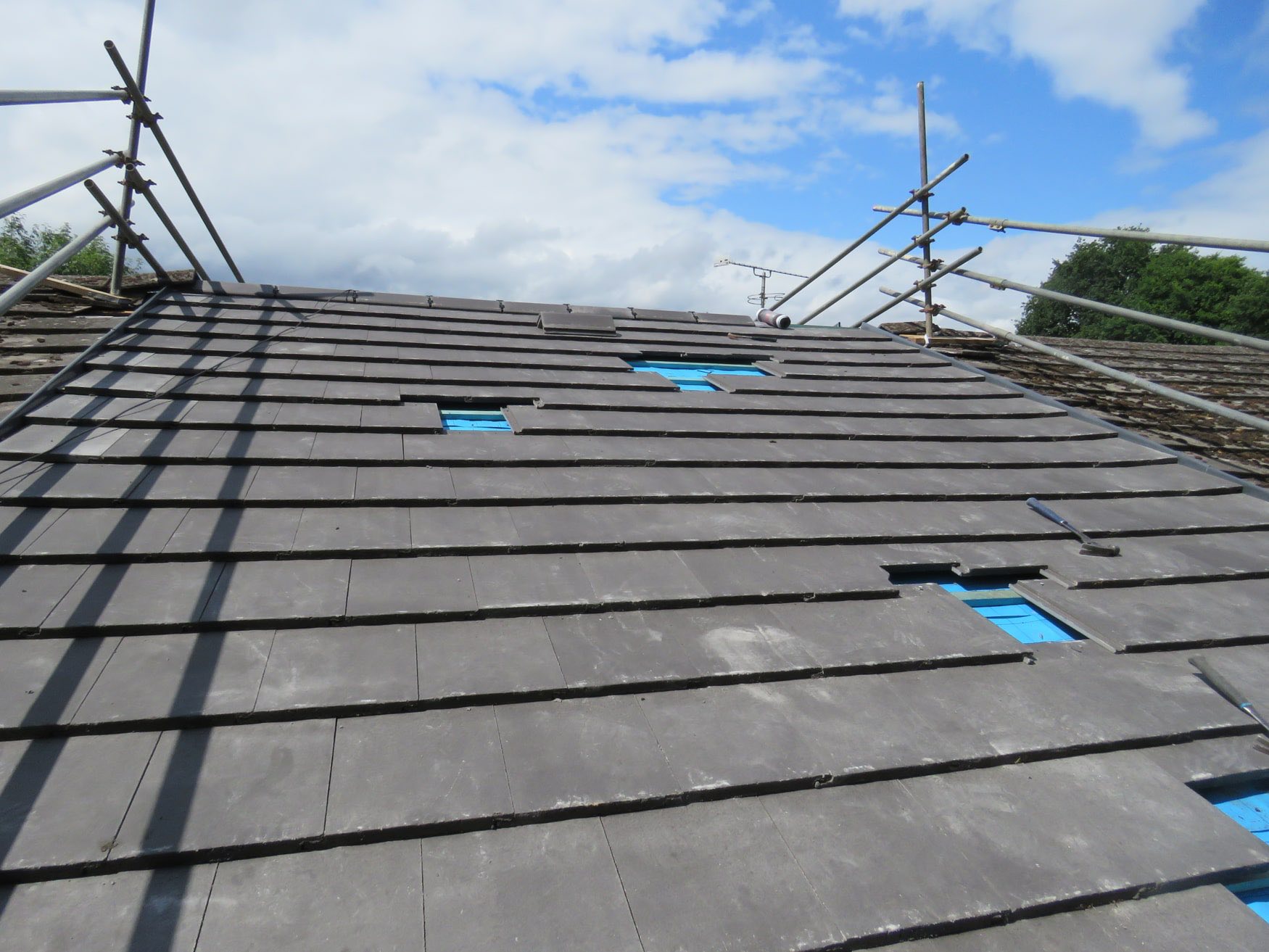 Natural slate roof repair in St Just
