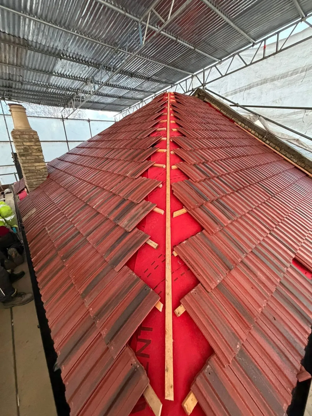 Complete roof replacement with new clay tiles in St Just